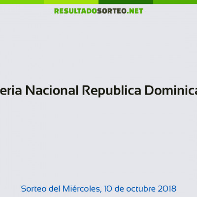 Loteria Nacional Republica Dominicana del 10 de octubre de 2018