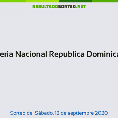 Loteria Nacional Republica Dominicana del 12 de septiembre de 2020