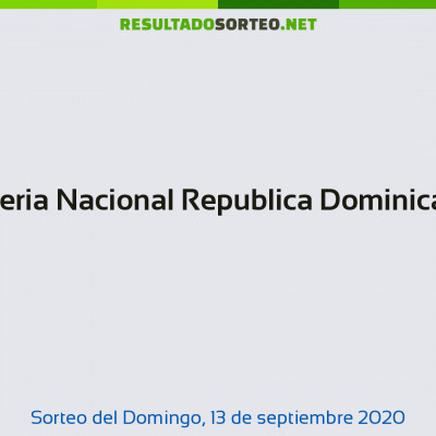 Loteria Nacional Republica Dominicana del 13 de septiembre de 2020