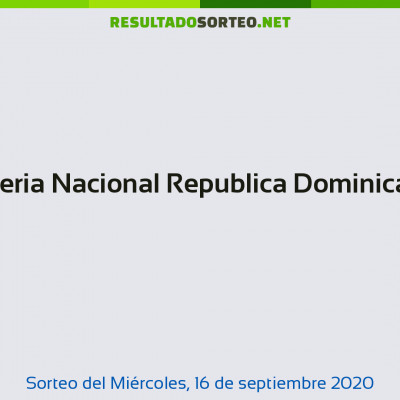 Loteria Nacional Republica Dominicana del 16 de septiembre de 2020
