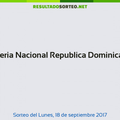 Loteria Nacional Republica Dominicana del 18 de septiembre de 2017