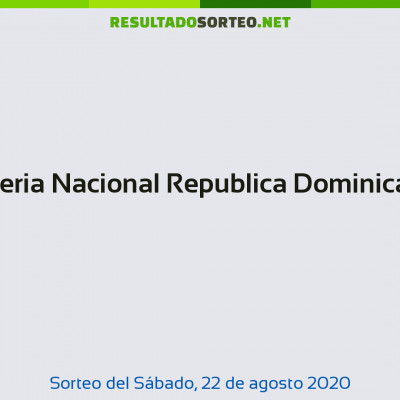 Loteria Nacional Republica Dominicana del 22 de agosto de 2020