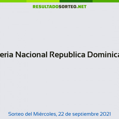 Loteria Nacional Republica Dominicana del 22 de septiembre de 2021