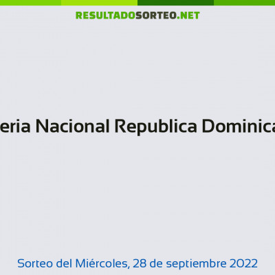 Loteria Nacional Republica Dominicana del 28 de septiembre de 2022