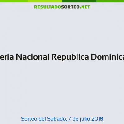 Loteria Nacional Republica Dominicana del 7 de julio de 2018